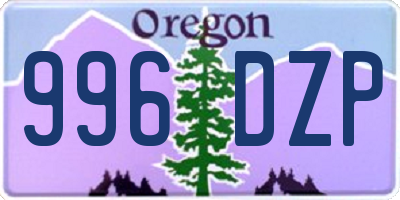 OR license plate 996DZP