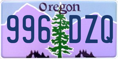 OR license plate 996DZQ