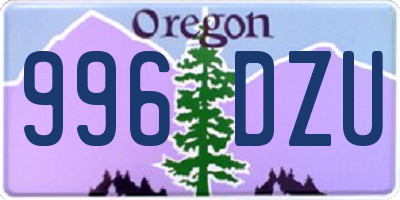 OR license plate 996DZU