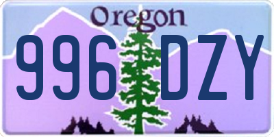 OR license plate 996DZY