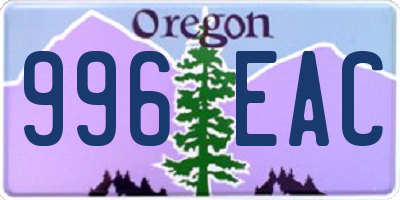 OR license plate 996EAC