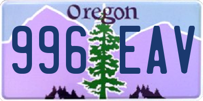 OR license plate 996EAV