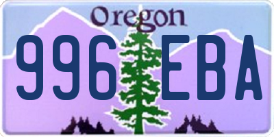OR license plate 996EBA