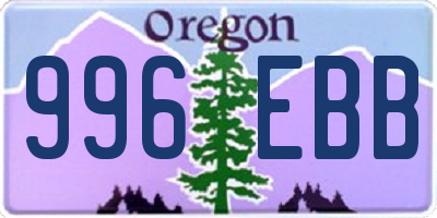 OR license plate 996EBB