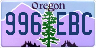 OR license plate 996EBC
