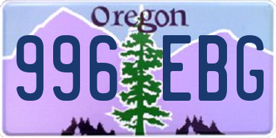 OR license plate 996EBG