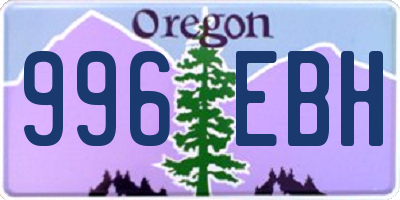 OR license plate 996EBH