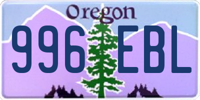 OR license plate 996EBL