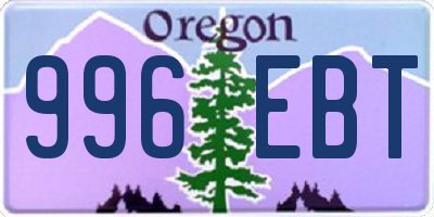 OR license plate 996EBT