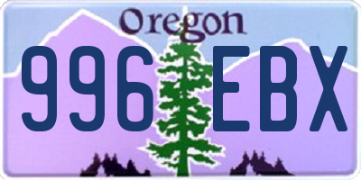 OR license plate 996EBX