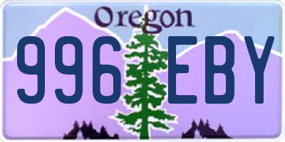 OR license plate 996EBY