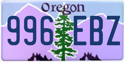 OR license plate 996EBZ