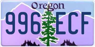 OR license plate 996ECF