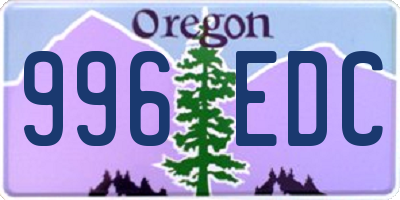 OR license plate 996EDC