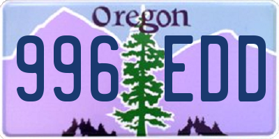 OR license plate 996EDD