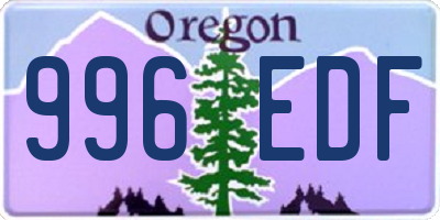 OR license plate 996EDF