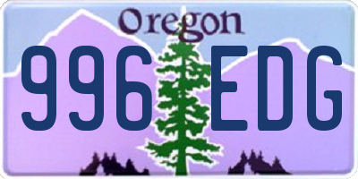 OR license plate 996EDG