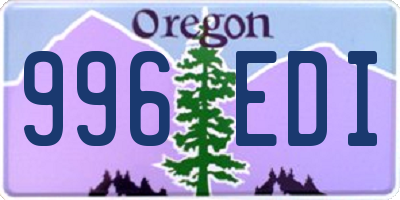 OR license plate 996EDI