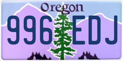 OR license plate 996EDJ