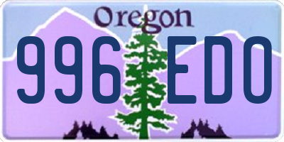 OR license plate 996EDO