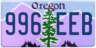 OR license plate 996EEB