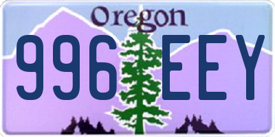 OR license plate 996EEY