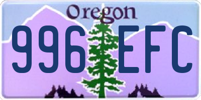 OR license plate 996EFC