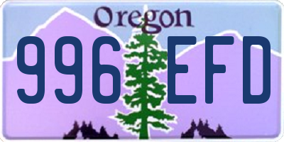 OR license plate 996EFD