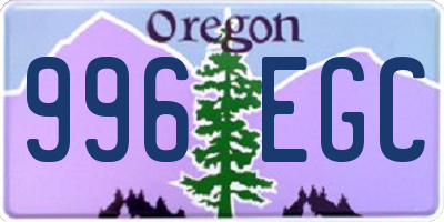 OR license plate 996EGC