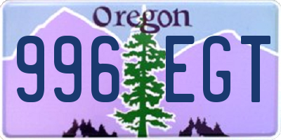 OR license plate 996EGT