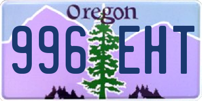 OR license plate 996EHT