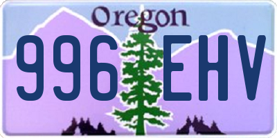 OR license plate 996EHV