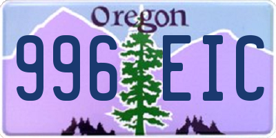 OR license plate 996EIC