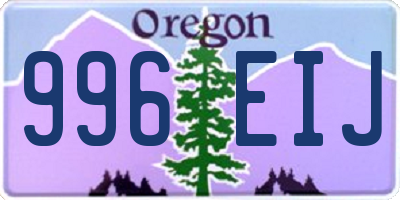 OR license plate 996EIJ