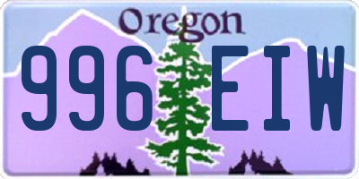 OR license plate 996EIW