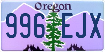 OR license plate 996EJX