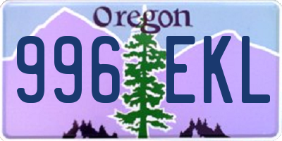 OR license plate 996EKL