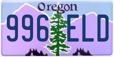 OR license plate 996ELD