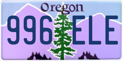 OR license plate 996ELE
