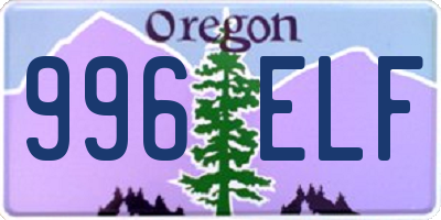 OR license plate 996ELF