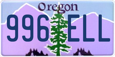 OR license plate 996ELL