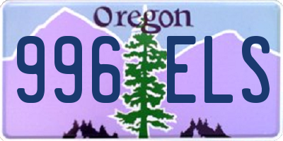 OR license plate 996ELS