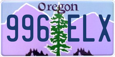 OR license plate 996ELX