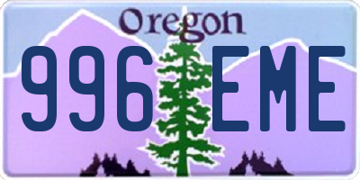 OR license plate 996EME