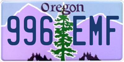 OR license plate 996EMF