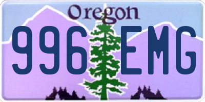 OR license plate 996EMG