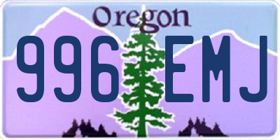 OR license plate 996EMJ