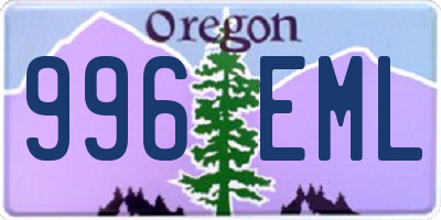 OR license plate 996EML