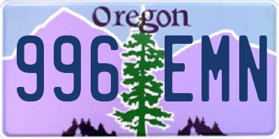 OR license plate 996EMN
