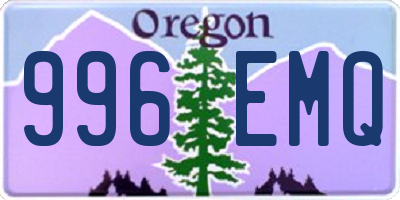 OR license plate 996EMQ